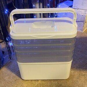 White and Gray Stackable Storage Box never used